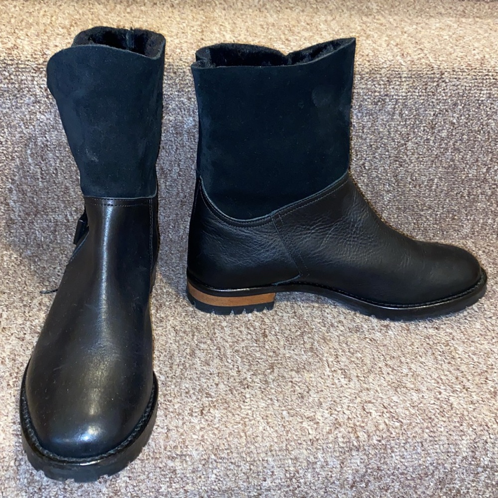 ♠️NWT Fabianelli Italian Genuine Leather & Suede Faux Fur Lined Boots